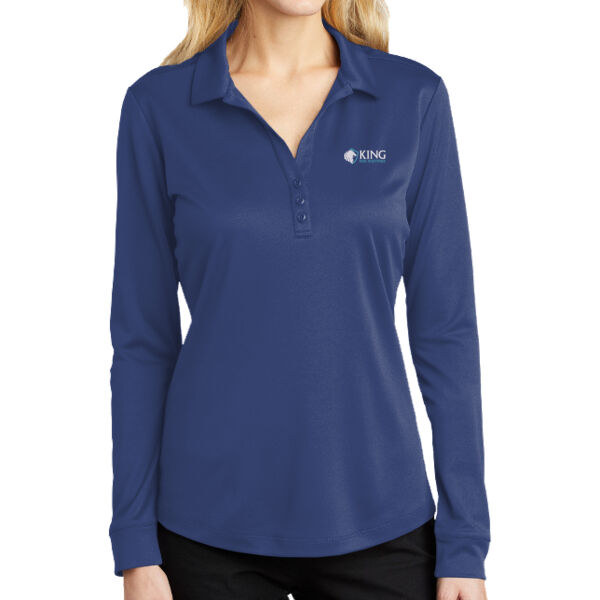   - Ladies Silk Touch ™ Performance Long Sleeve Polo Thumbnail